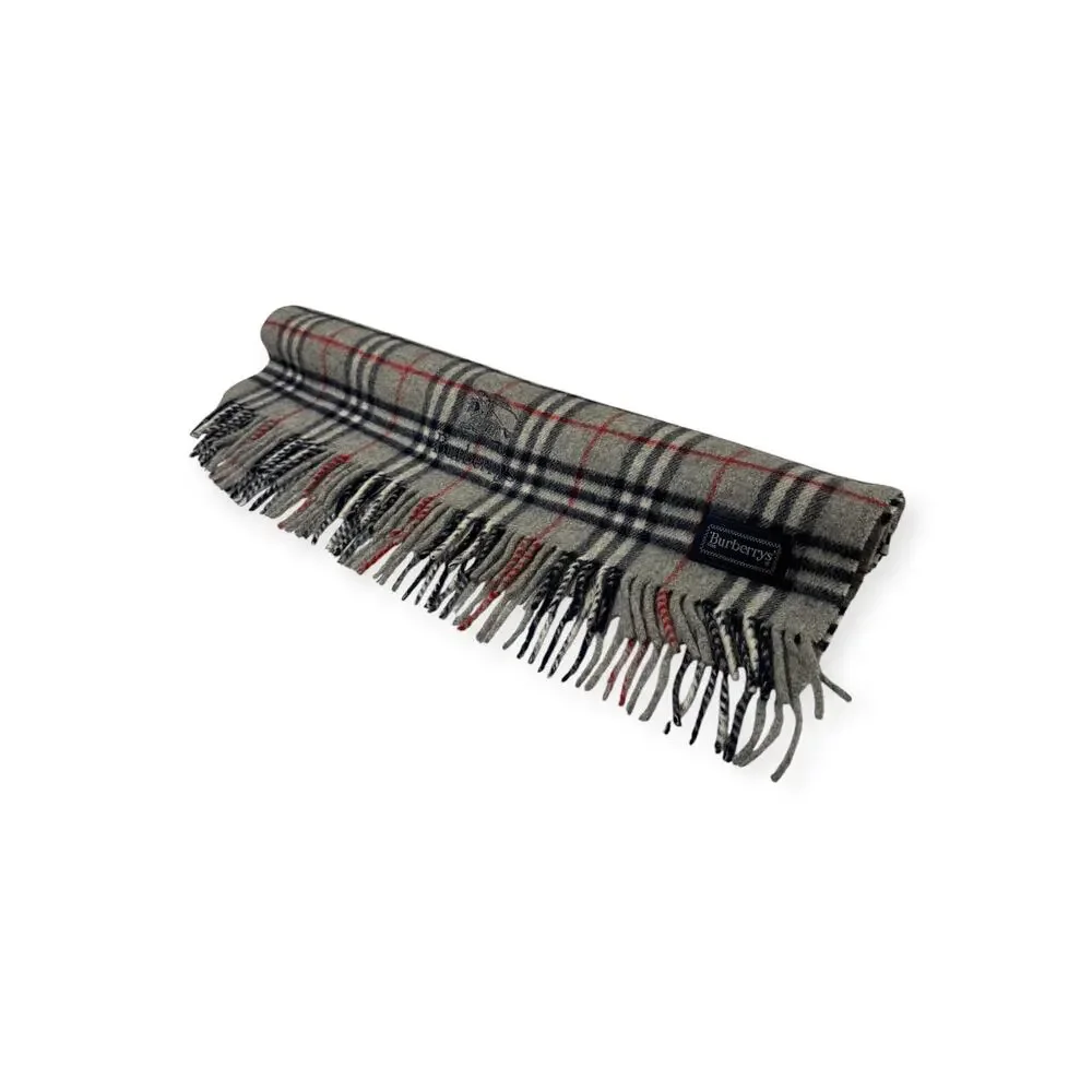 🔴 Burberry Blanket Shawl Scarf - Burberrys Nova Check Grey